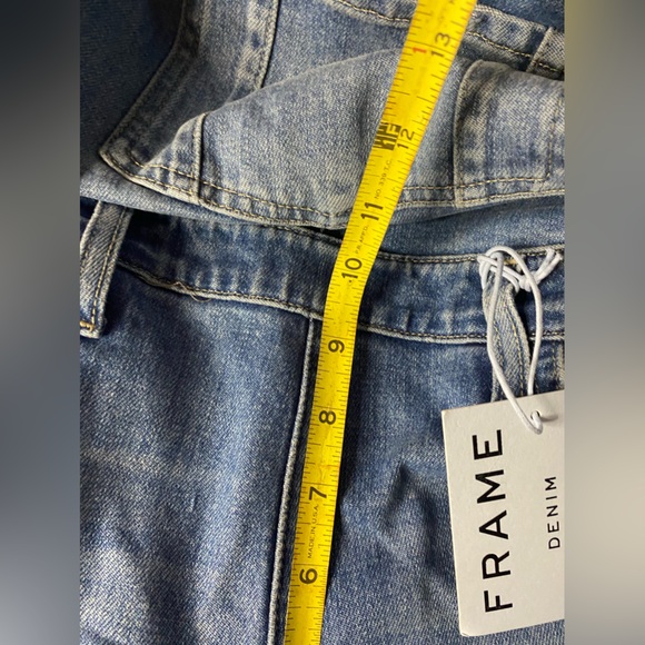 FRAME DENIM Straight Leg Distressed Suspenders Overalls ROADIES Blue - Picture 11 of 16